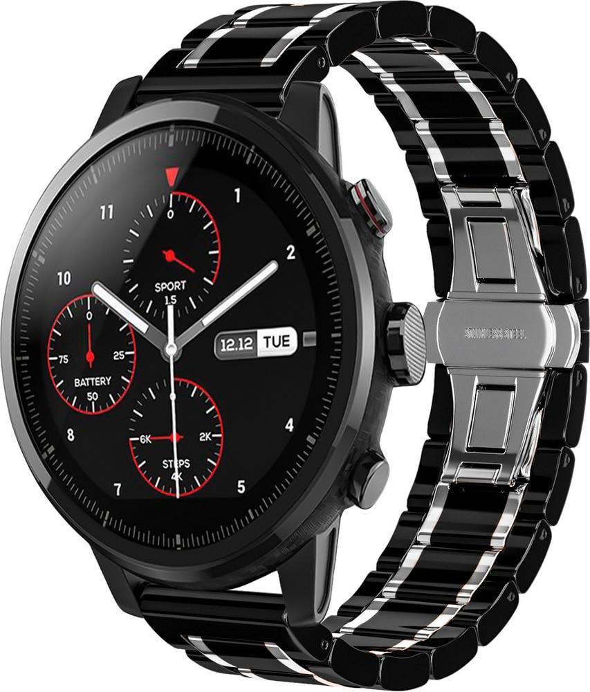 Ремешок керамический Ceramo для Amazfit Stratos Black/White (28702-1E)
