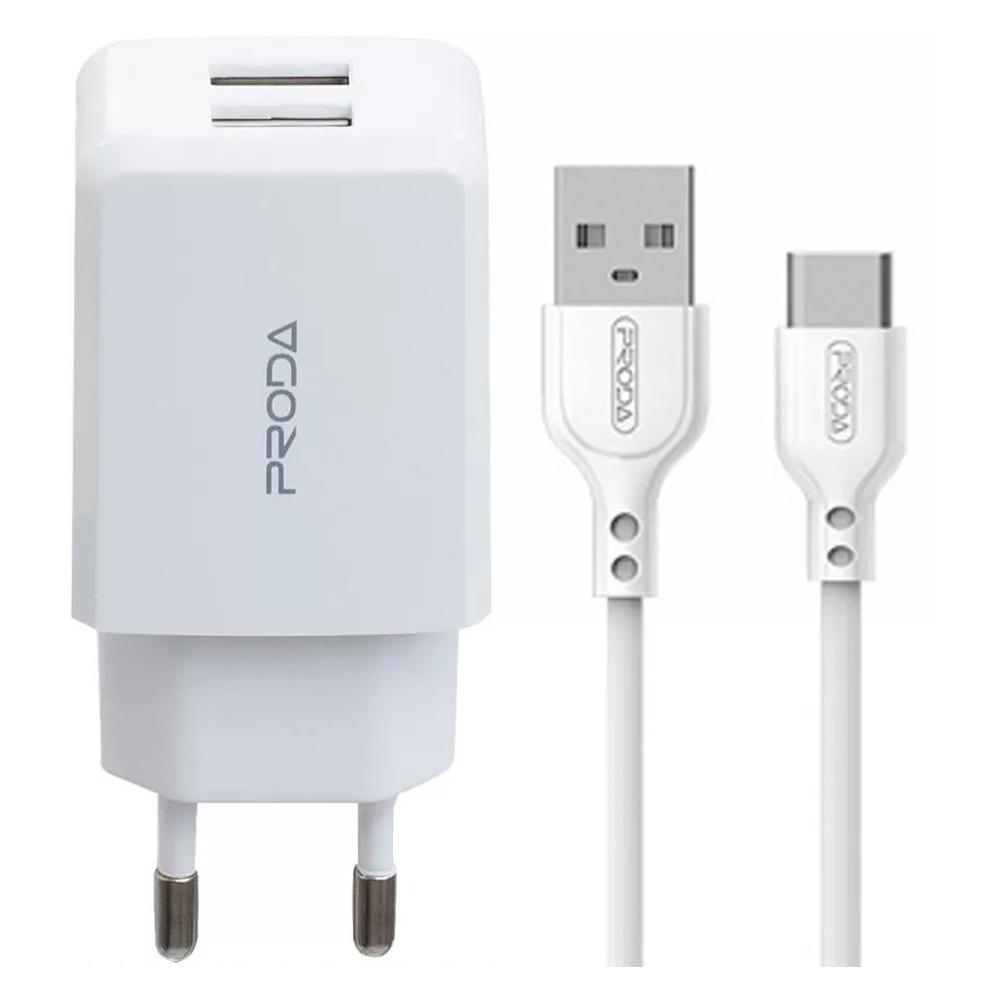 Адаптер Remax сетевой PRODA Type-C cable Linshy Pro PD-A22 2USB 2,1 A (544770)