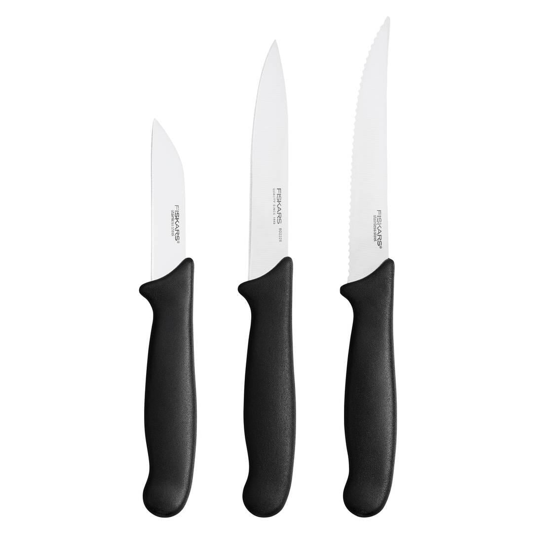 Набір кухонних ножів для овочів Fiskars Essential 3 шт. (1065584)
