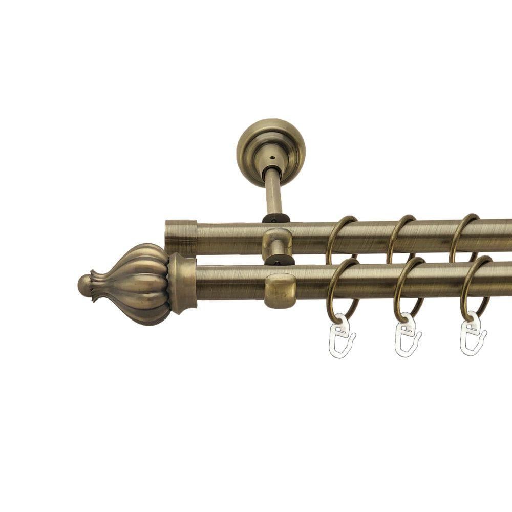 Карниз Orvit Таджа двухрядный гладкий 19/19 мм 200 см Антик (00-00017538)