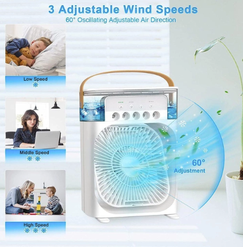 Вентилятор із зволоженням і підсвічуванням 4в1 Білий (23457538101_386) - фото 2 Вентилятор із зволоженням і підсвічуванням 4в1 Білий (23457538101_386) - фото 2