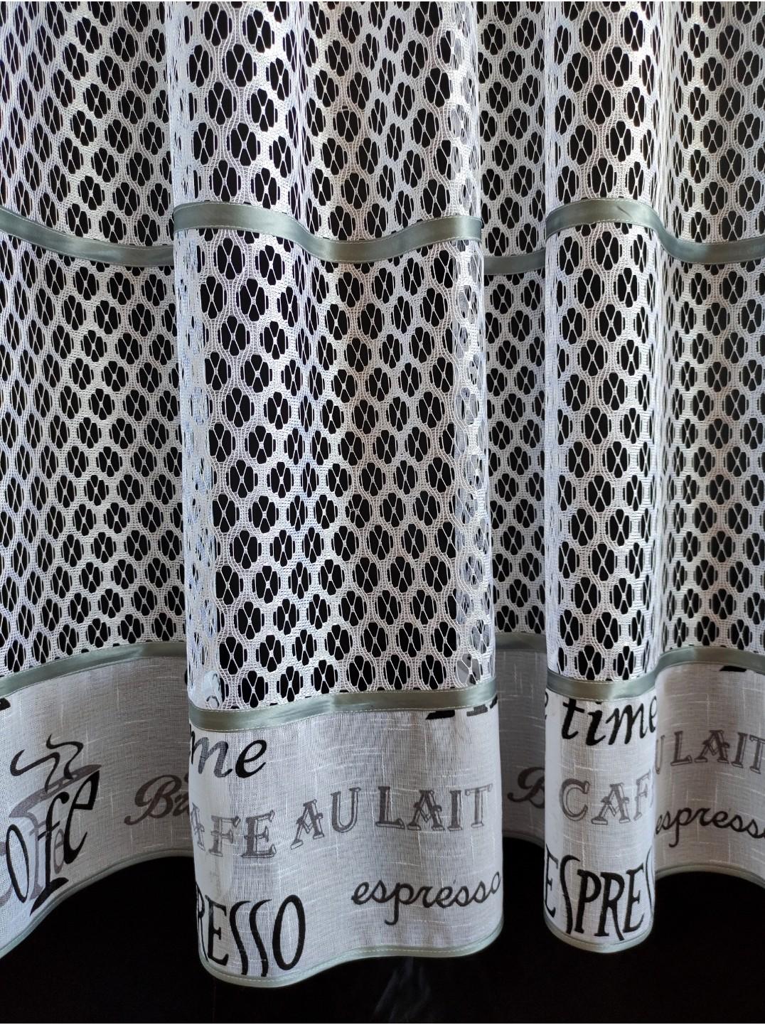 Гардина на кухню Сетка батист окантована бейкой 290х165 см Белый с серым (пс-01) - фото 2 Гардина на кухню Сетка батист окантована бейкой 290х165 см Белый с серым (пс-01) - фото 2