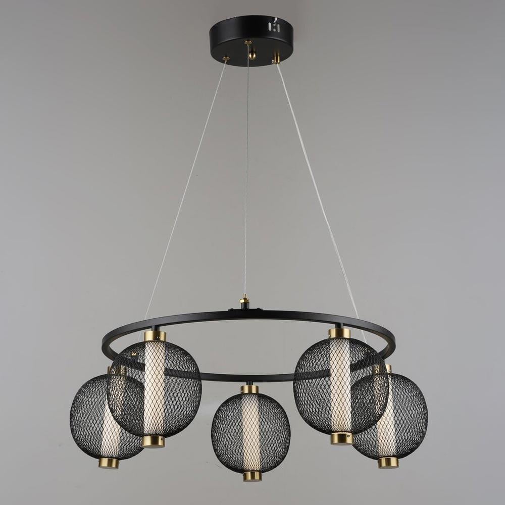 Люстра подвесная светодиодная Light House SRS-20400/5 Черный/Золотой