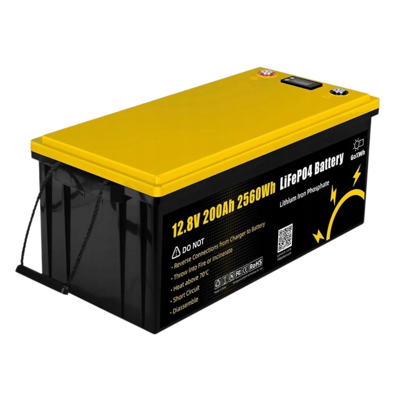 Аккумулятор 200Ах LiFePO4 Gokwh 2560 W с BMS и экраном LCD