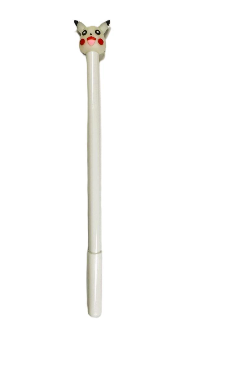 Ручка гелева чорна Pikachu Білий (0449)