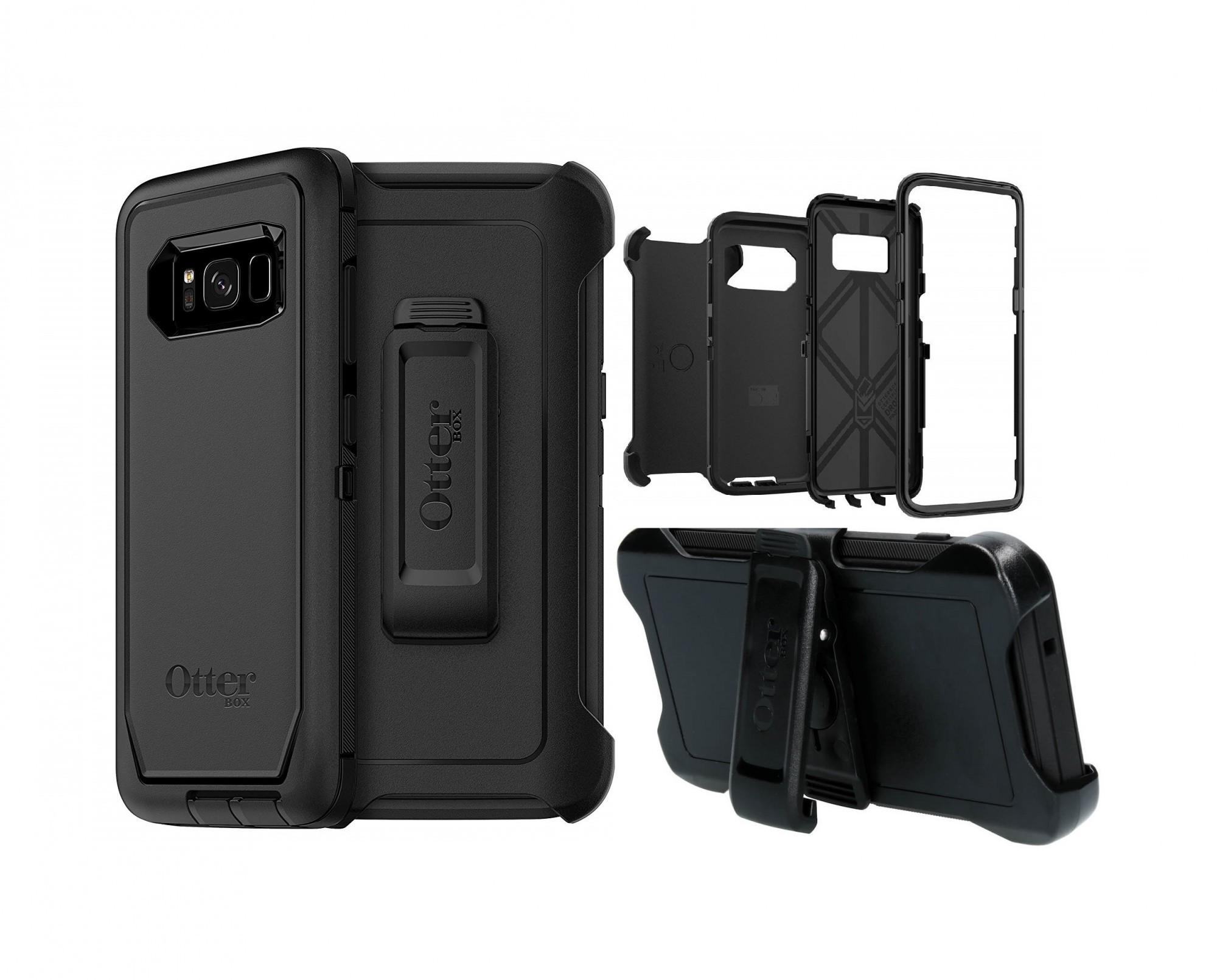 Чехол противоударный с клипсой подставкой OtterBox Defender для Samsung S8 Black