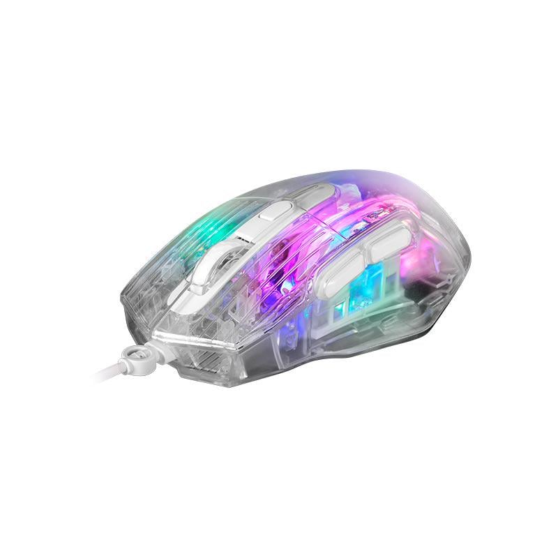 Компьютерная мышка проводная Marvo MISTIC 40 Programmable Wired Mouse M413 с RGB-подсветкой Прозрачный (22562479) - фото 3