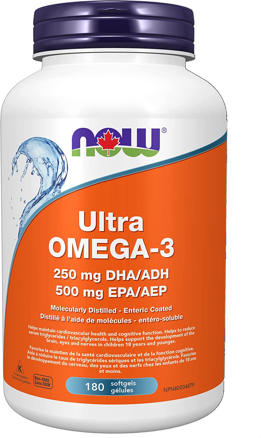 ᐉ Омега-3 NOW Ultra Omega-3 500 EPA 250 DHA 180 Fish Softgels