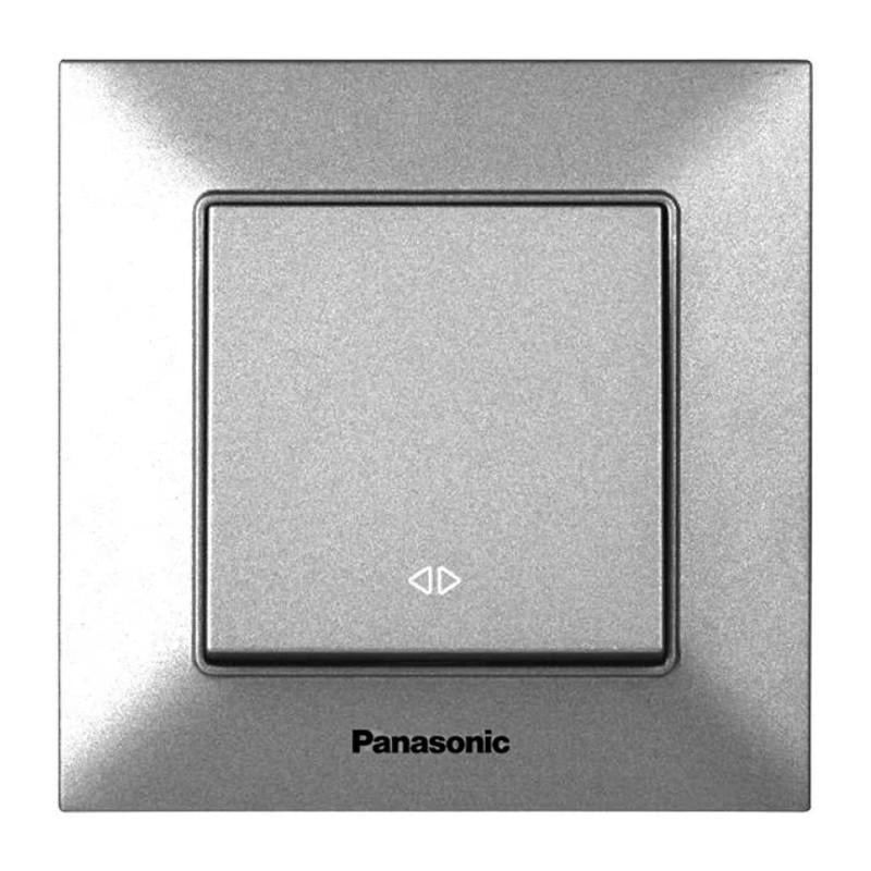 Выключатель 1-клавишный Panasonic Arkedia Slim перекрестный Серебристый (23815381)