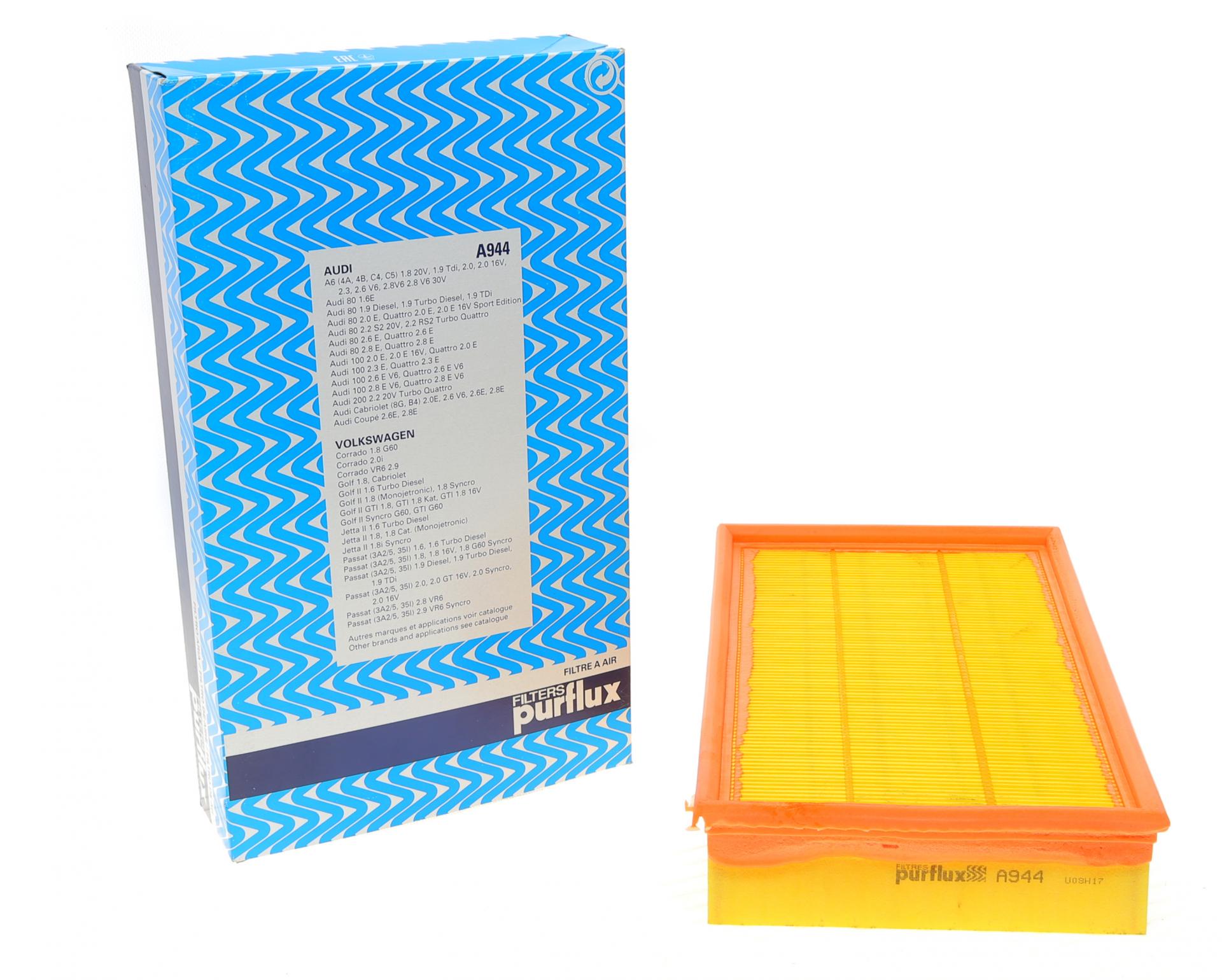 Фильтр воздушный PURFLUX для VW Passat B3/B4/Audi A6 -97- (A944)