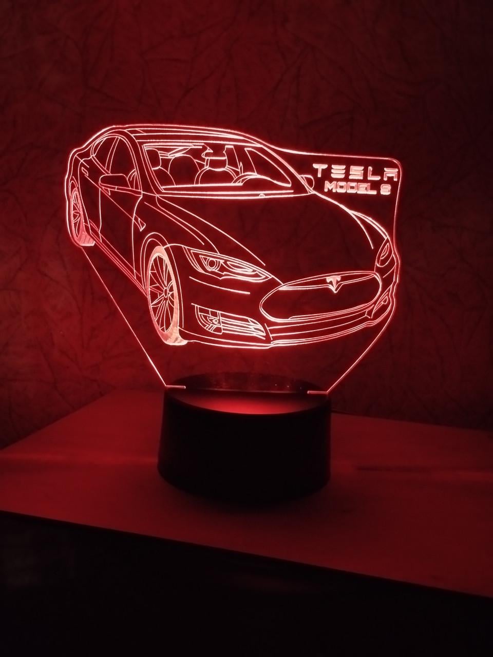 3d-ночник Tesla S несколько подсветок/bluetooth (2008934147)