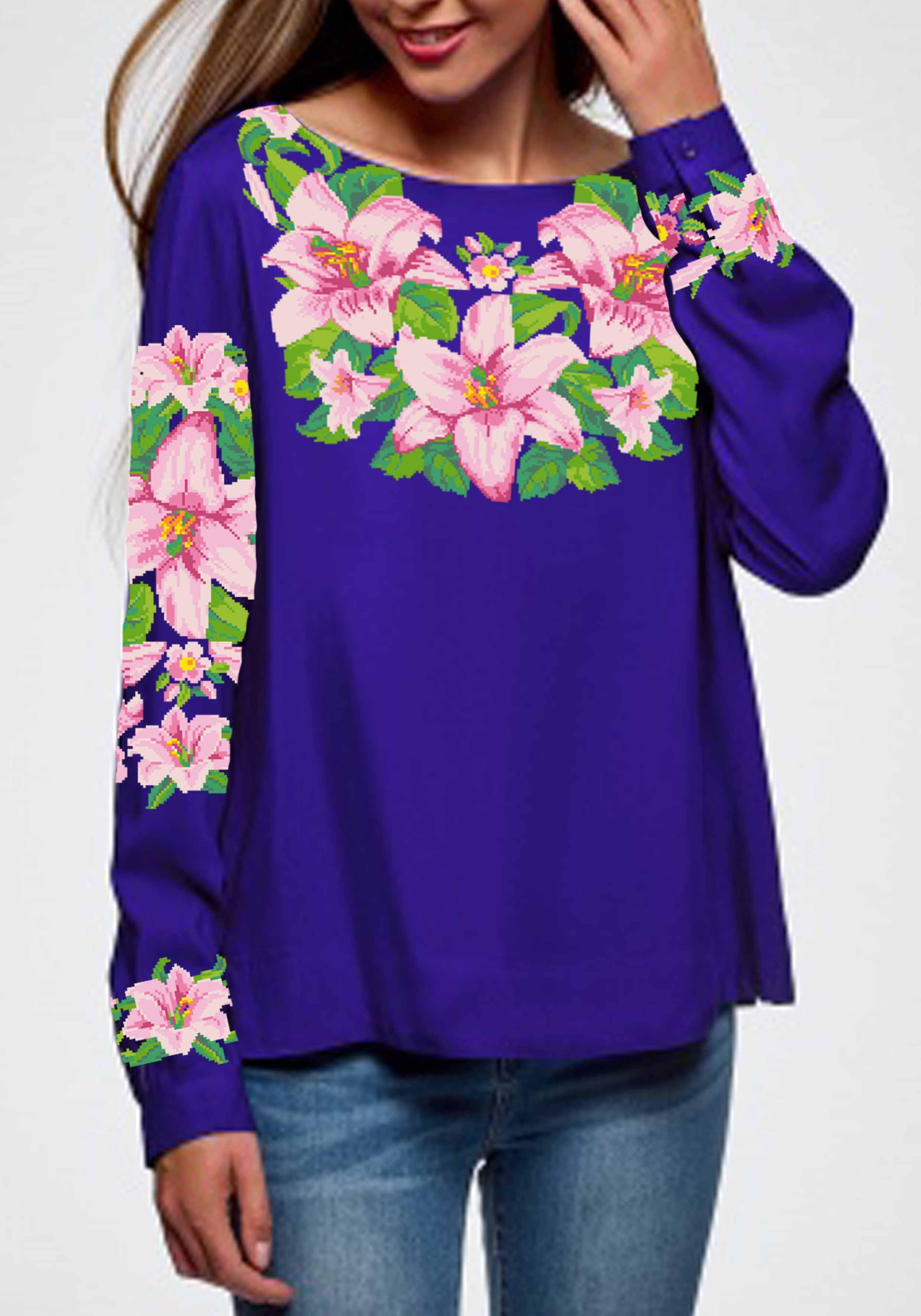 Заготовка для вышивки нитями или бисером рубашка СЖ-243 домотканое полотно