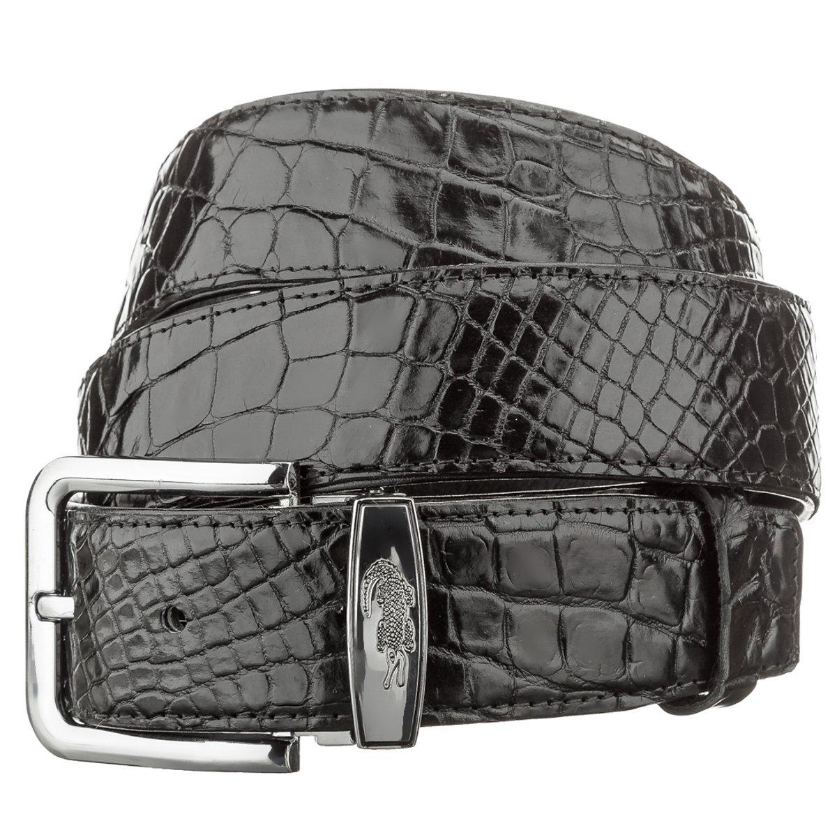 Ремень Crocodile leather 18602 из натуральной кожи крокодила Черный Ремень Crocodile leather 18602 из натуральной кожи крокодила Черный