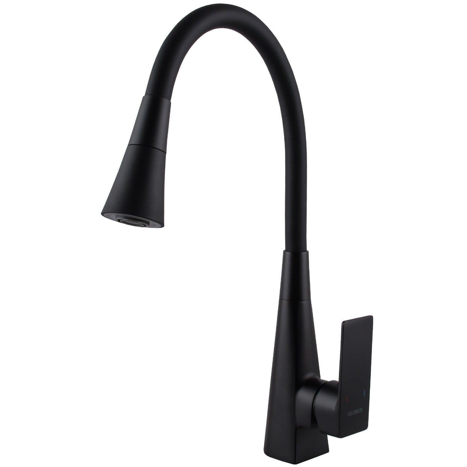 Смеситель кухонный Globus Lux Niagara с гибким изливом Черный (37460180)