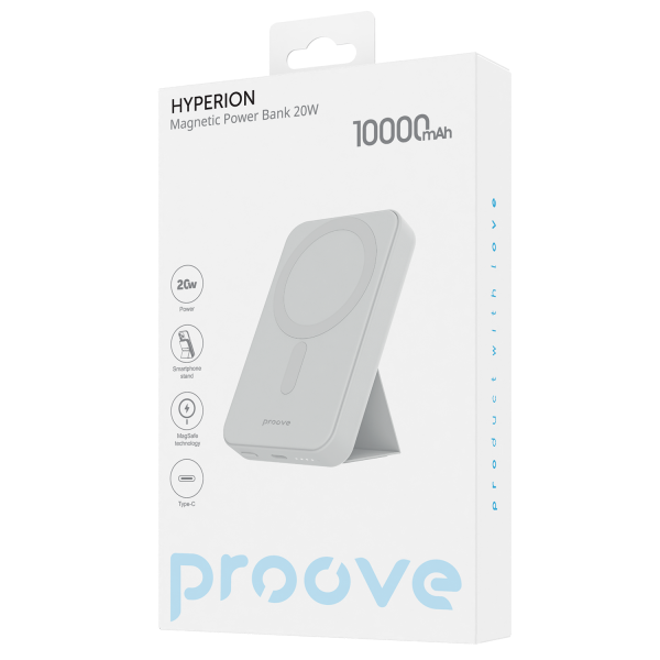 Повербанк Proove Hyperion Magnetic 2в1 с быстрой зарядкой 10000 mAh 20W Белый (PBHP15020002) - фото 3