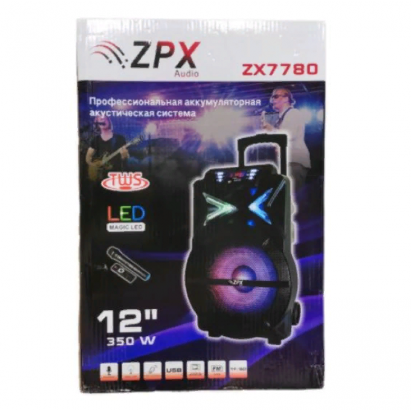 Система Bluetooth акумуляторна ZPX ZX-7780 з радіомікрофоном 350 Вт Чорний (ZPX-010) - фото 2