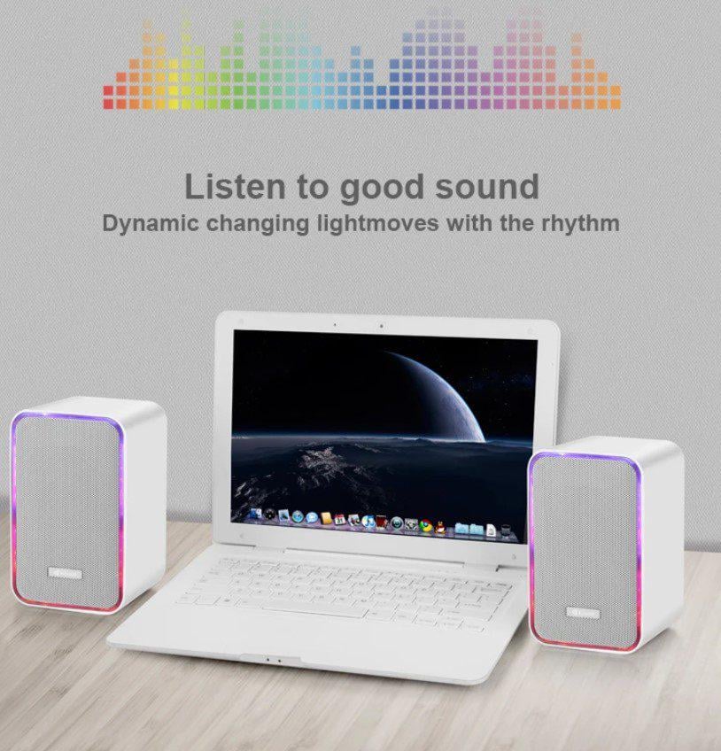 Колонки компьютерные Kisonli X21 Bluetooth 20W USB RGB light White - фото 2
