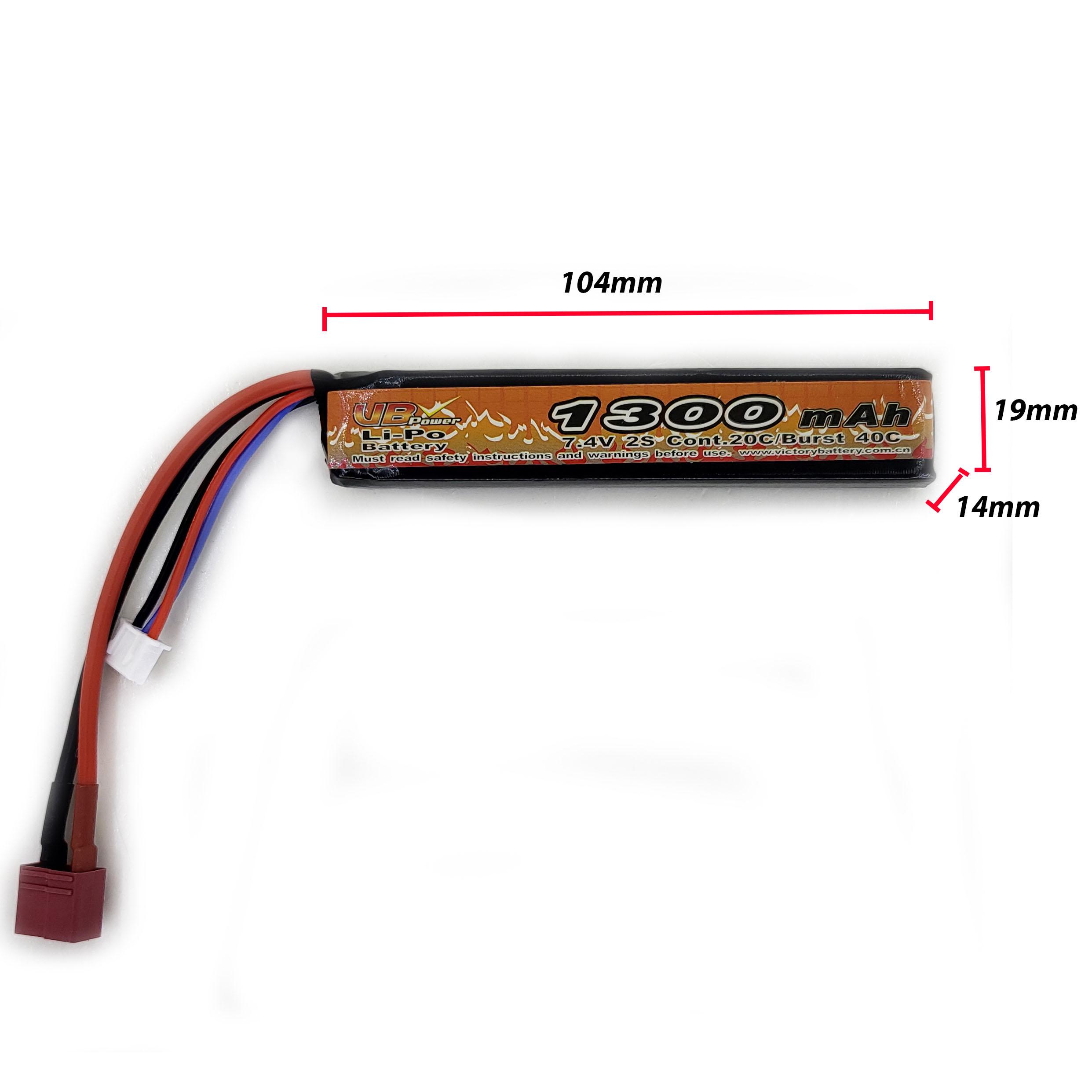 Аккумулятор VB Power VB7520100 для Airsoft Li-Pol 20-40C 7,4V 1300 mAh (14196516) - фото 2