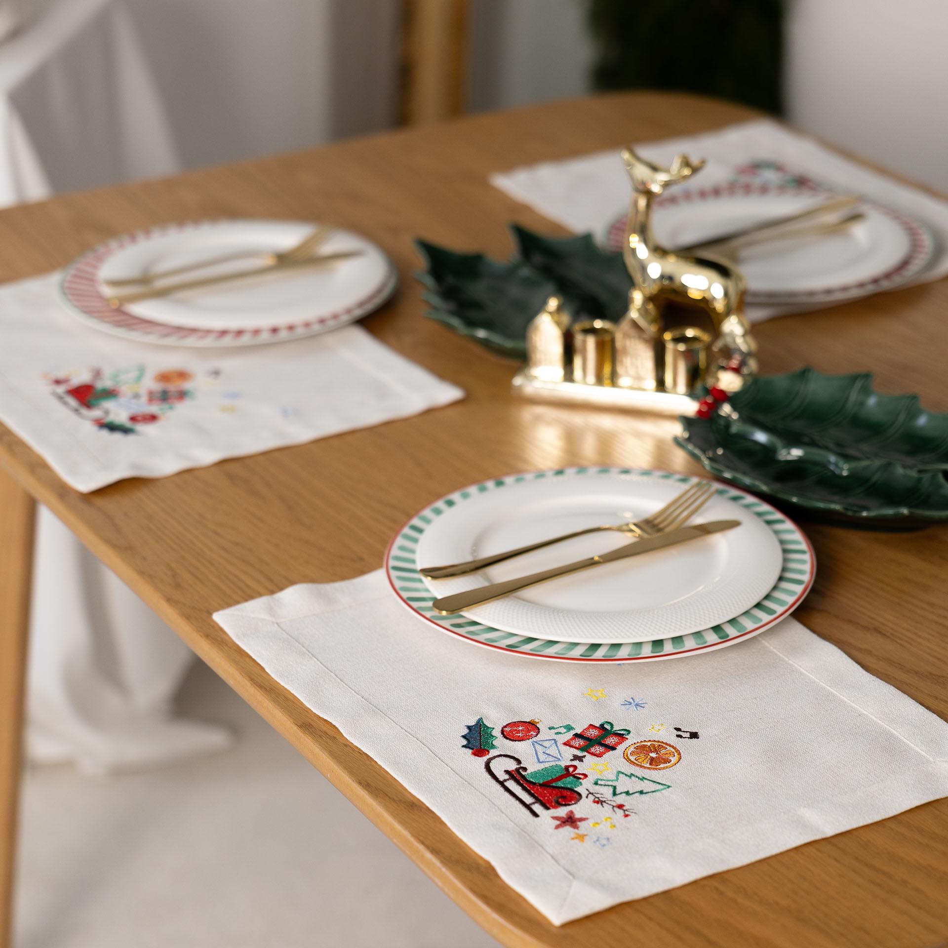 Серветка новорічна Едельвіка під тарілку Різдвяна мелодія 0,30х0,40 м (552-25/00) - фото 2 Серветка новорічна Едельвіка під тарілку Різдвяна мелодія 0,30х0,40 м (552-25/00) - фото 2