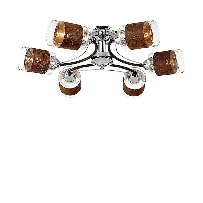 Люстра потолочная Light House SRS-16282-6 на шесть ламп Хром / Черный / Коричневый