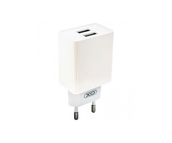 Сетевое зарядное устройство XO L65 2 USB/2,4 A и USB-MicroUSB 30pc White