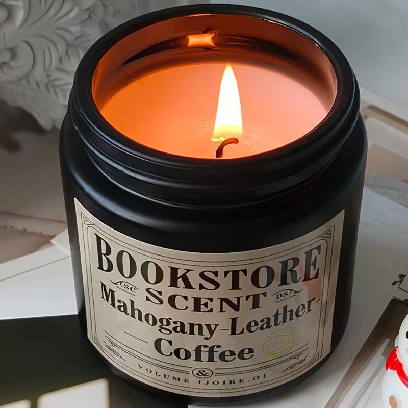 Аромасвечка Bookstore Scent Mahogany Leather Coffee 100 г Черный (37242926)