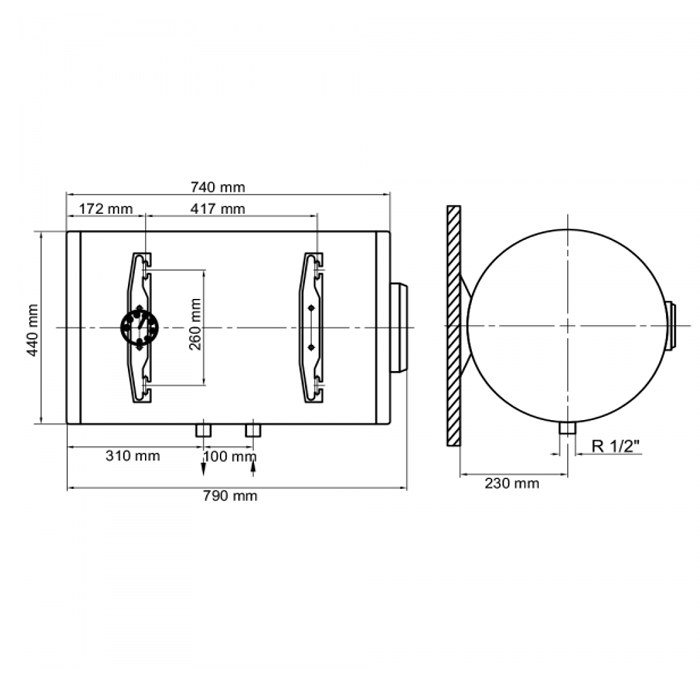 Бойлер Arti WHH Dry 2 горизонтальный сухой тэн 80 л (602232) - фото 2 Бойлер Arti WHH Dry 2 горизонтальный сухой тэн 80 л (602232) - фото 2