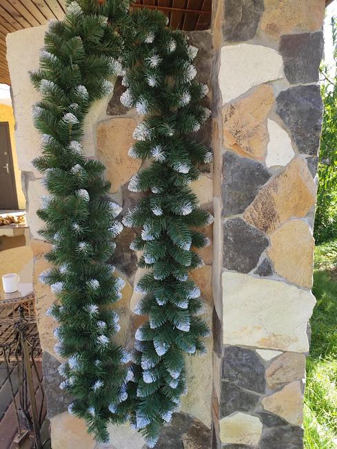 Гирлянда искусственная Хатинка Снежная Королева ПВХ с белым напылением 2,7 м Зеленый (CNT00011113)