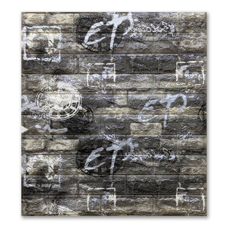 Самоклеящаяся 3D панель Sticker Wall 700x770x5 мм Екатеринославский кирпич Черный (00215)