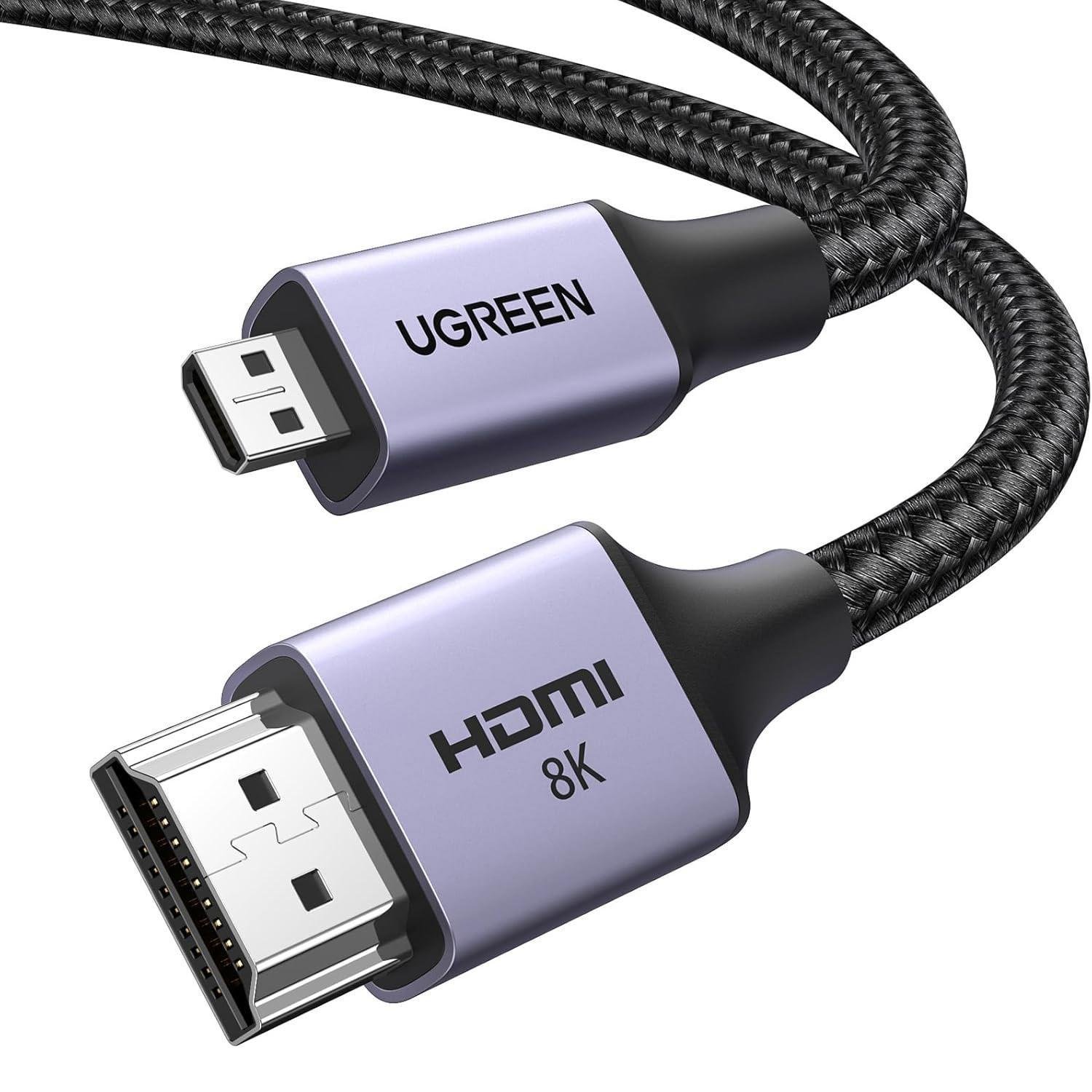 Кабель Micro HDMI UGREEN HD164 8K 2 м Черный (15517) Кабель Micro HDMI UGREEN HD164 8K 2 м Черный (15517)