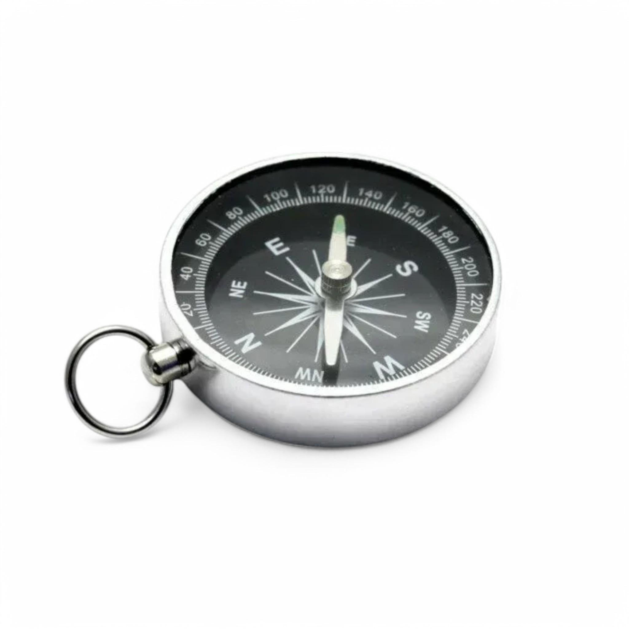 Компас магнитный туристический Compass в корпусе из нержавеющей стали Silver (C_G44-2)