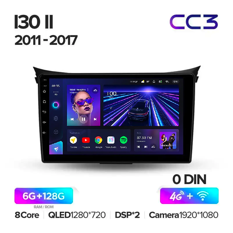 Автомагнитола штатная Teyes CC3 для Hyundai i30 II 2011-2017 Android 6/128 Гб Wi-Fi/4G (1682502305) - фото 2 Автомагнитола штатная Teyes CC3 для Hyundai i30 II 2011-2017 Android 6/128 Гб Wi-Fi/4G (1682502305) - фото 2