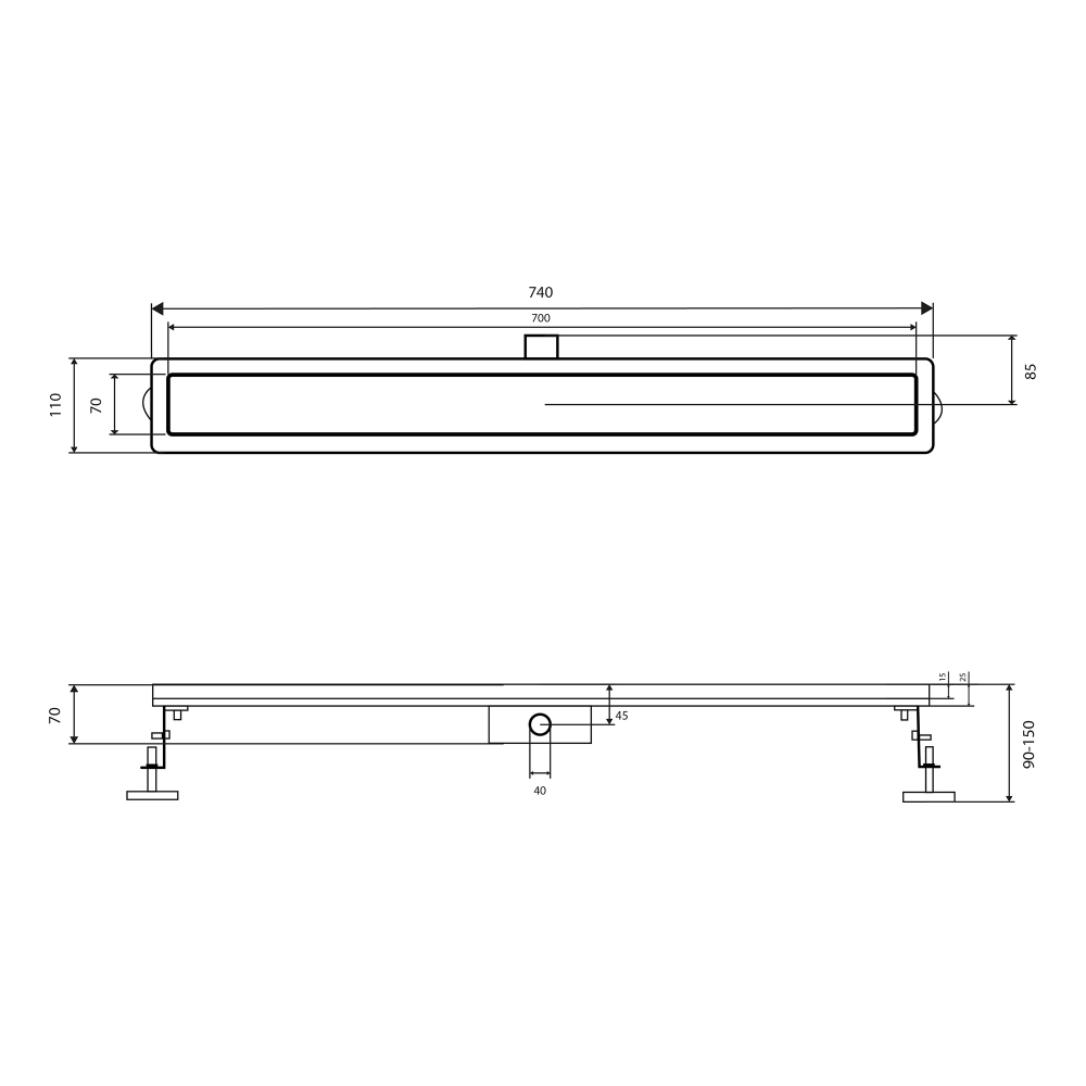 Трап линейный Qtap Scorpio FA700 с сухим затвором 700 мм (FRRS00051937) - фото 2