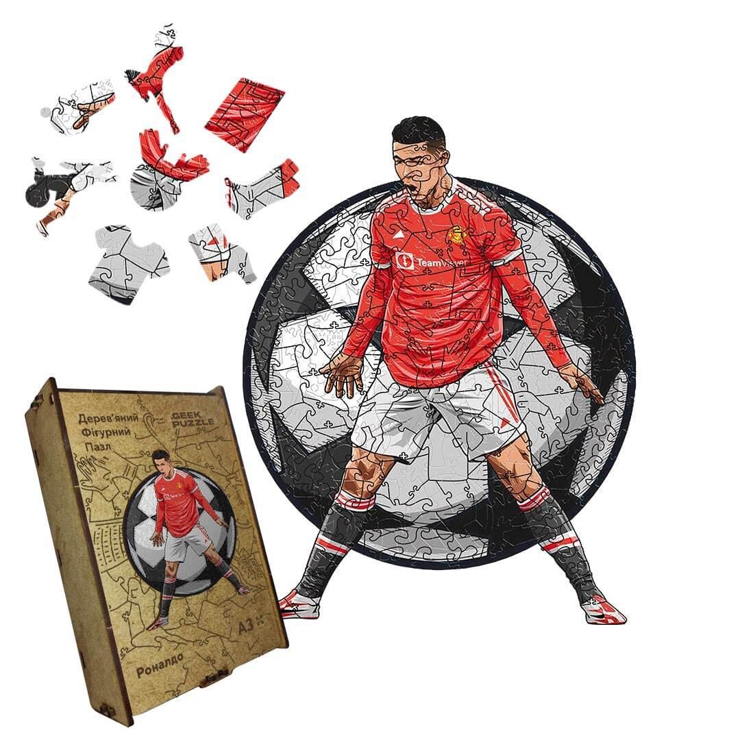 Пазл дерев'яний Роналдо картонна коробка А5 35 елементів Пазл дерев'яний Роналдо картонна коробка А5 35 елементів