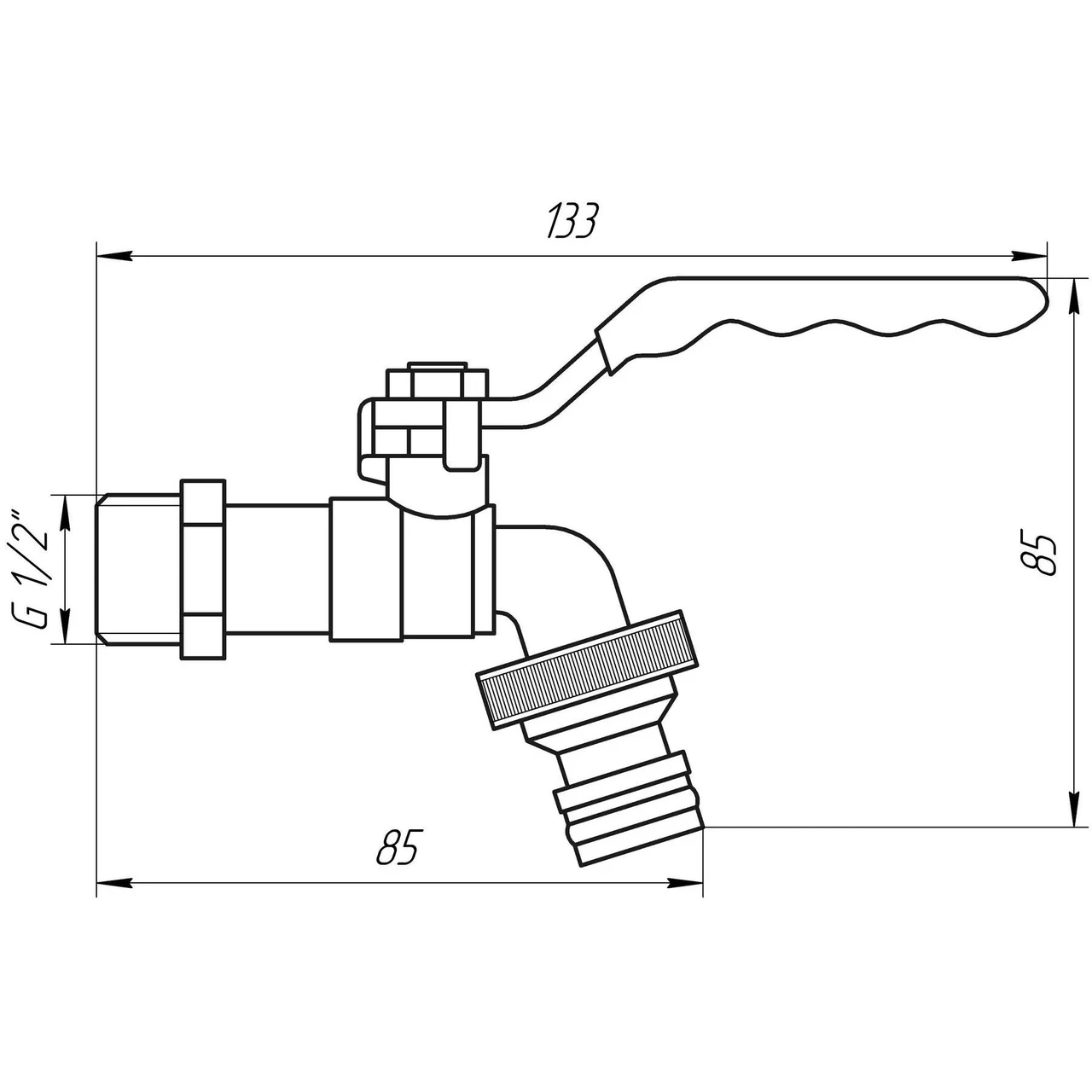 Кран кульовий для поливу Professional Q 1/2" NV-QP155 конектор швидкознімний (1200000204) - фото 5