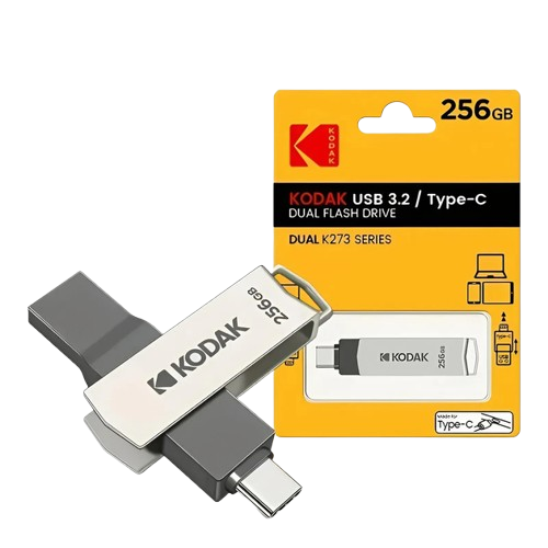 Флэш-накопитель Kodak 2в1 OTG TYPE-C 3.2/TYPE-A 3.2 256GB до 150 МБ/с (00000066) - фото 4 Флэш-накопитель Kodak 2в1 OTG TYPE-C 3.2/TYPE-A 3.2 256GB до 150 МБ/с (00000066) - фото 4