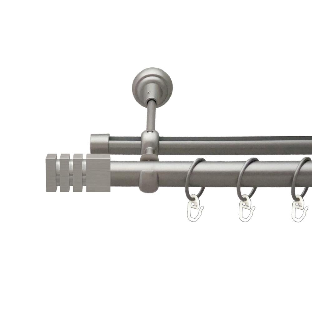 Карниз Orvit Акорда металевий дворядний опозитний гладка/профільна труба кільце металеве 25/19 мм 200 см Сатин (00-00026126)