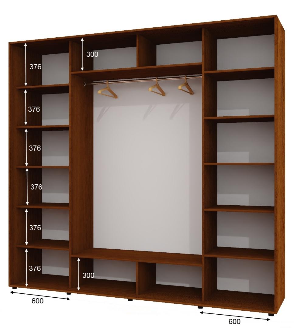 Корпус шкафа-купе Алекса ШК-05 250х60х240 см Орех лесной - фото 2