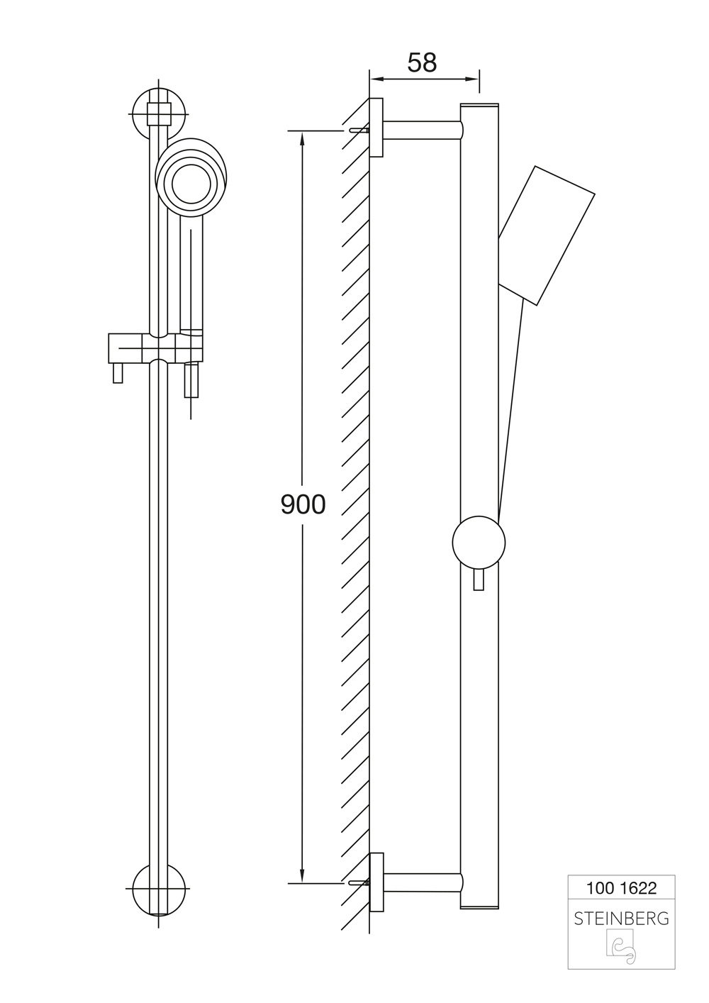 Душовий комплект із штангою Steinberg Serie 100 100 1622-EXPO Хром (83374) - фото 2 Душовий комплект із штангою Steinberg Serie 100 100 1622-EXPO Хром (83374) - фото 2