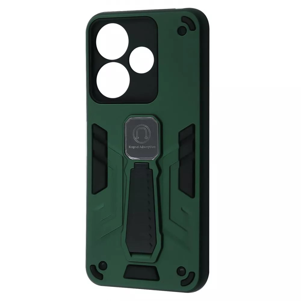 Чехол противоударный, с подставкой Armor Magnetic для телефона Xiaomi Redmi 13 4G/Poco M6 4G/Note 13R Dark green Чехол противоударный, с подставкой Armor Magnetic для телефона Xiaomi Redmi 13 4G/Poco M6 4G/Note 13R Dark green