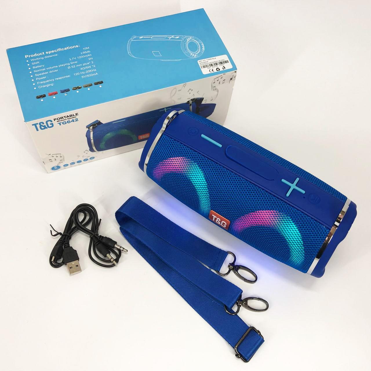 Колонка портативна TG642 з RGB підсвічуванням та ремінцем Синій - фото 17 Колонка портативна TG642 з RGB підсвічуванням та ремінцем Синій - фото 17