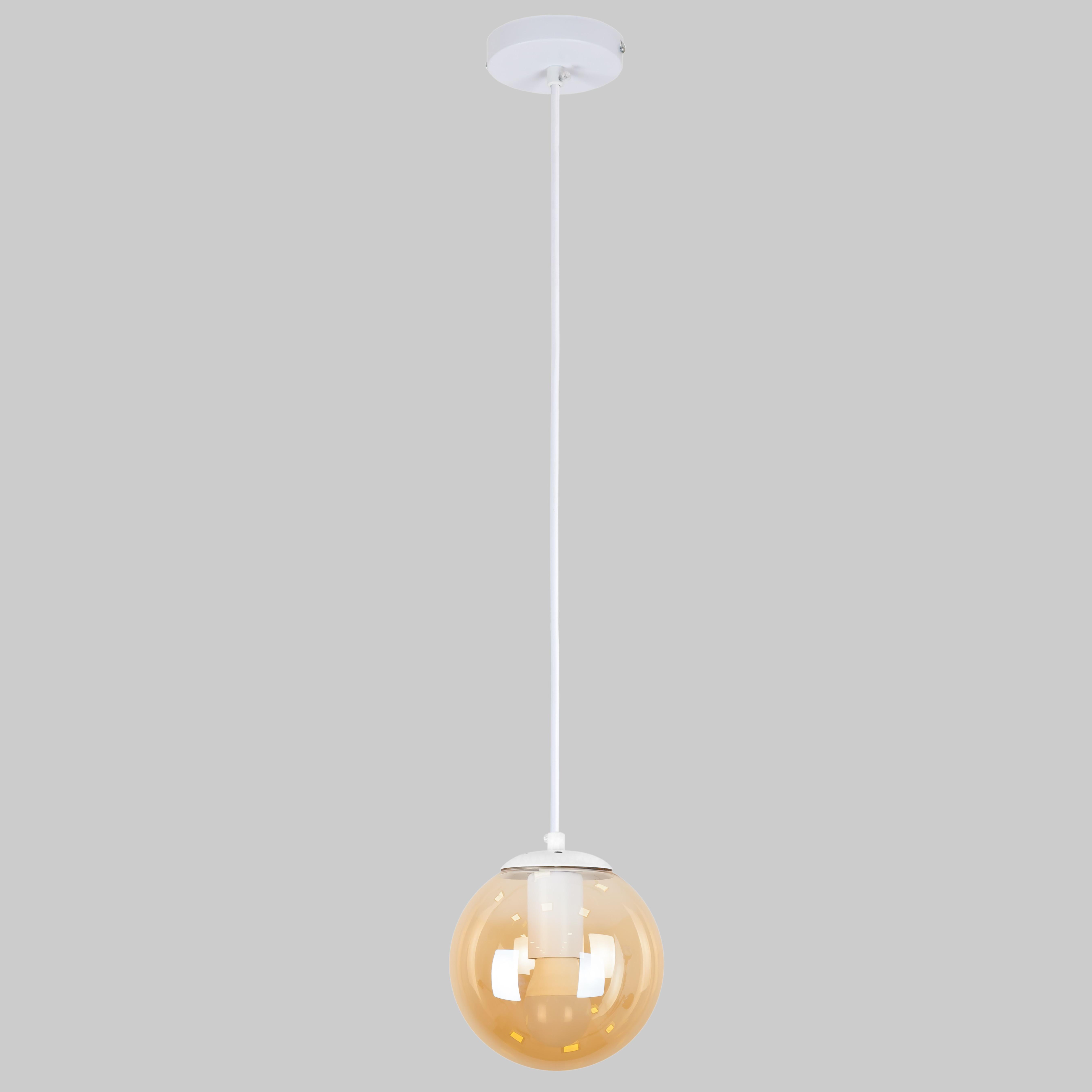 Подвесной светильник 56-PR150F-1 Шар Elegant Accent 15 см White/Brown (56-PR150F-1 WH+BR)