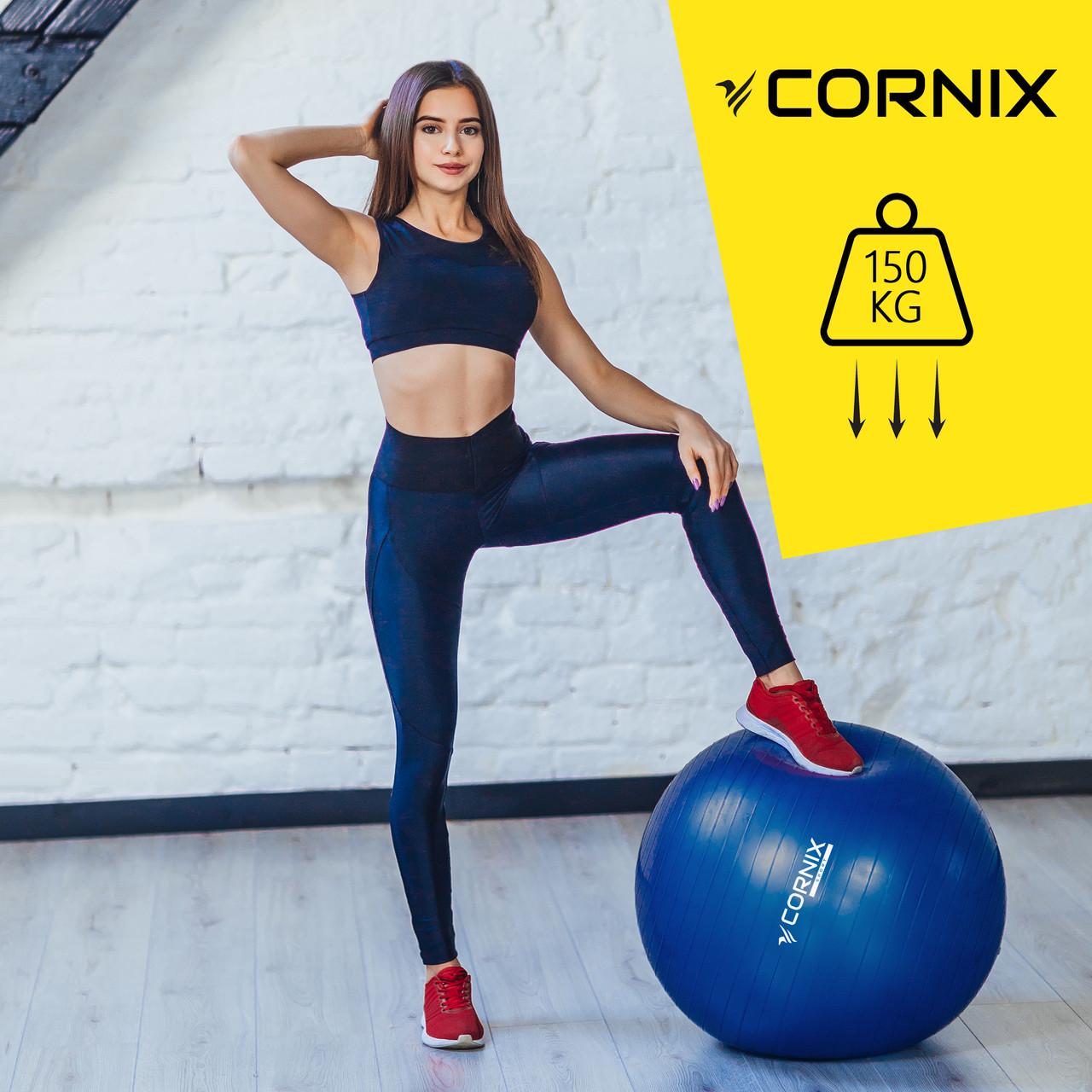 М'яч для фітнесу Cornix Anti-Burst 85 см XR-0249 Blue (2514759685) - фото 2 М'яч для фітнесу Cornix Anti-Burst 85 см XR-0249 Blue (2514759685) - фото 2