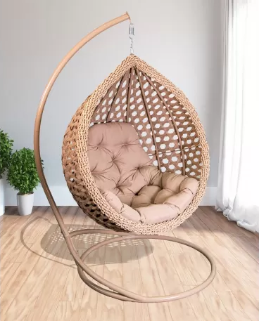 Кресло-кокон подвесное Kompred Колибри Премиум Бежевый (uk030/1.1)