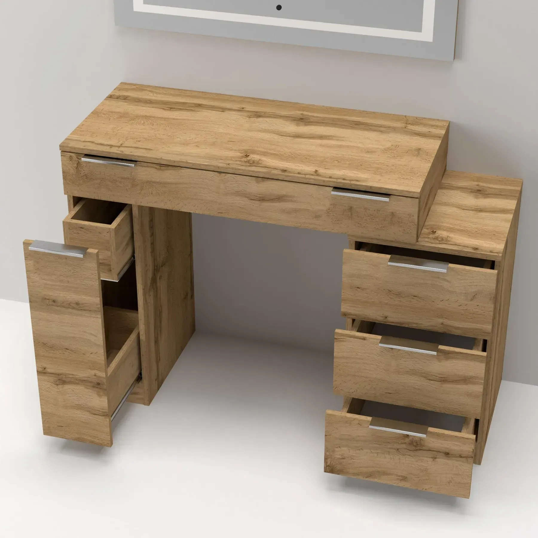 Стіл-трюмо туалетний Kontinent Krystal 1200х452х847 мм Дуб Аппалачі (59321169) - фото 3 Стіл-трюмо туалетний Kontinent Krystal 1200х452х847 мм Дуб Аппалачі (59321169) - фото 3