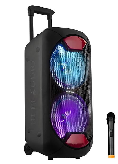 Акустическая колонка KOLAV-2811 2x8" с радиомикрофоном USB/FM/BT/LED