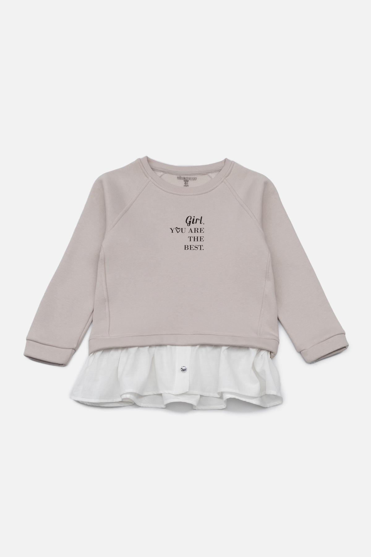 Кофта-обманка для девочки ЦБ-00234647 122 см Молочный (28576575)