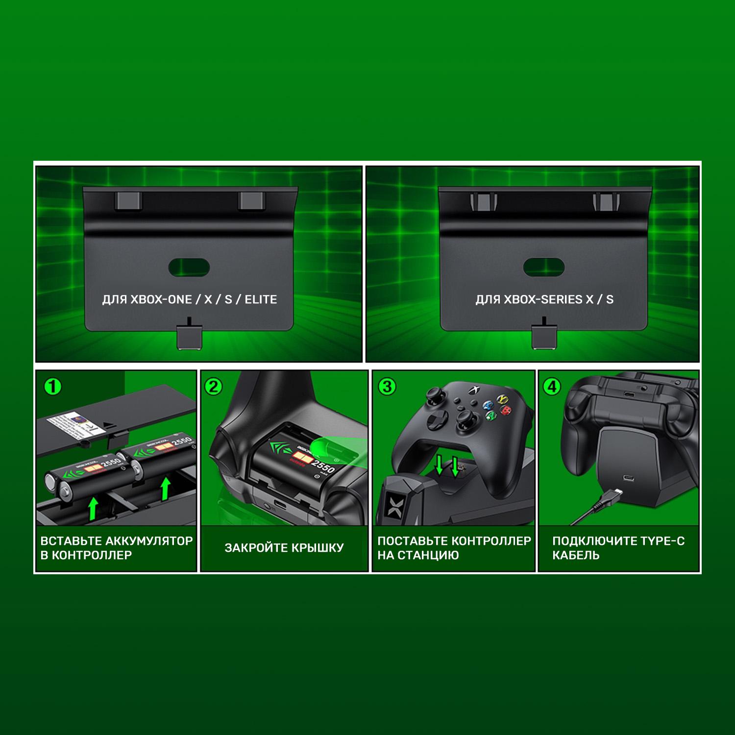 Станція зарядна і акумулятори для Xbox One/Xbox Series X-S (48902) - фото 6