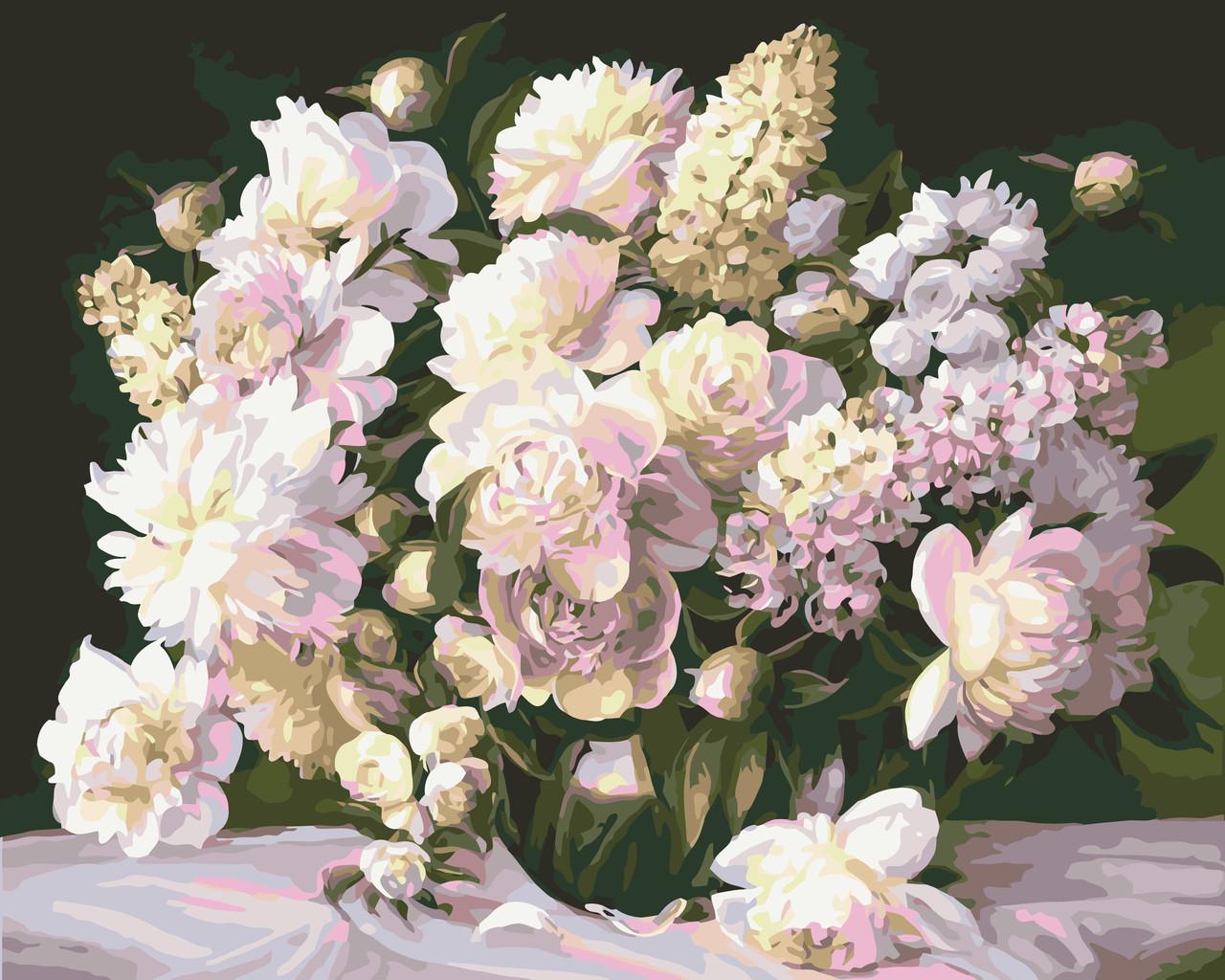 Картина за номерами ORIGAMI Ніжний букет квітів 40х50 см (1073)