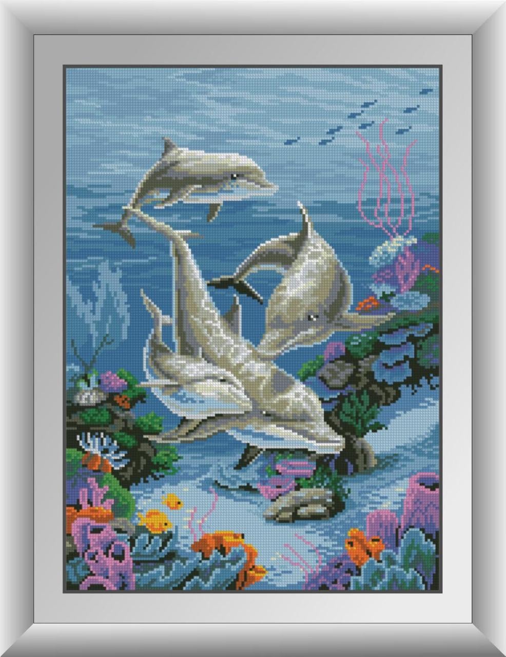 Алмазная мозаика Dream Art Семья дельфинов 35x49 см (DA.30059)